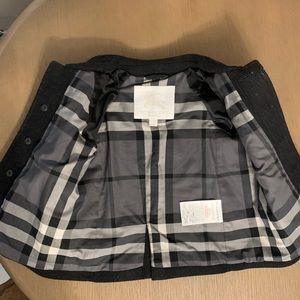 Burberry boy charcoal wool coat